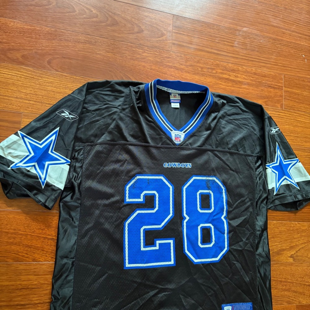 Reebok Vintage Y2K Dallas Cowboys Julius Jones 28 NFL Jersey Black Mesh XL